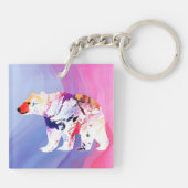 Pastel Arctic Explorer in aquarel Sleutelhanger (Achterkant)