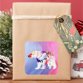 Pastel Arctic Explorer in aquarel Vierkante Sticker