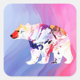 Pastel Arctic Explorer in aquarel Vierkante Sticker