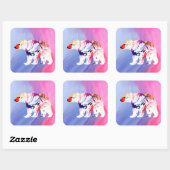 Pastel Arctic Explorer in aquarel Vierkante Sticker (Vel)