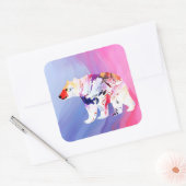 Pastel Arctic Explorer in aquarel Vierkante Sticker (Envelop)