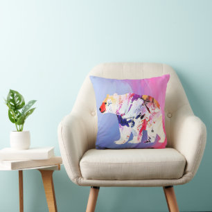 Pastel Arctische Ontdekkingsreiziger in Waterverf Kussen