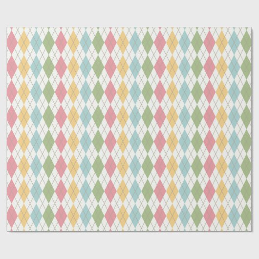 Pastel Argyle Cadeaupapier (Vlak)