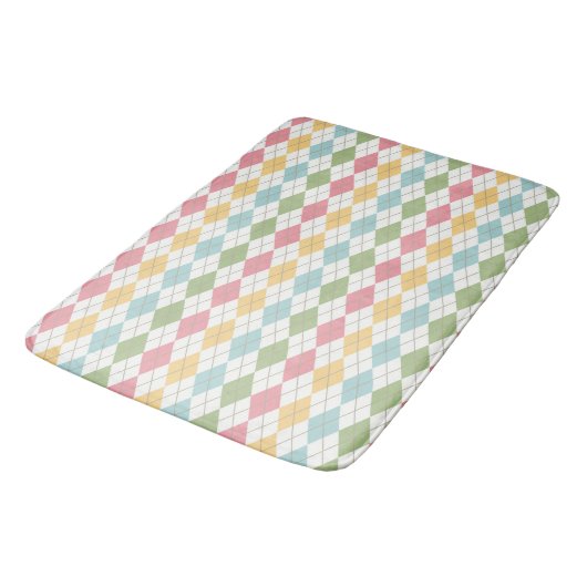 Pastel Argyle Patroon Badmat (Gekanteld)