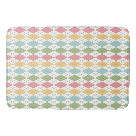 Pastel Argyle Patroon Badmat (Voorkant)