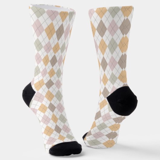 Pastel Argyle Patroon Sokken (Gebogen)