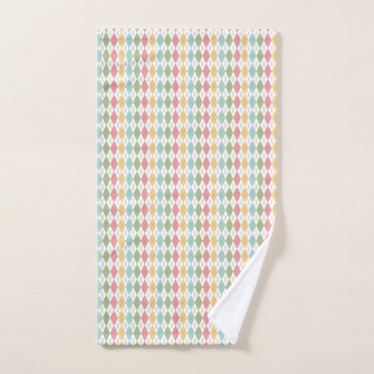 Pastel Argyle Pattern Bad Handdoek (Handdoek)