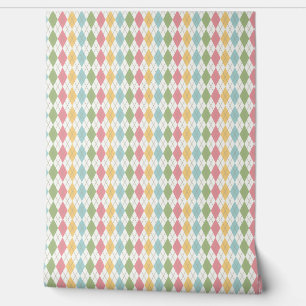 Pastel Argyle Pattern Behang