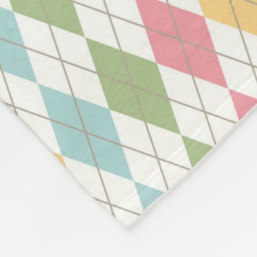 Pastel Argyle Pattern Fleece Deken (Hoek)