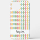 Pastel Argyle Pattern - Gepersonaliseerd Case-Mate iPhone Case (Achterkant)