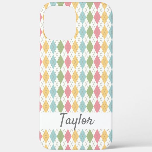 Pastel Argyle Pattern - Gepersonaliseerd Case-Mate iPhone Case (Achterkant)
