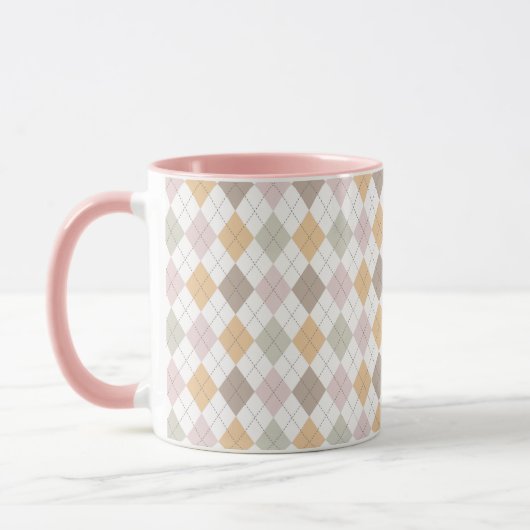 Pastel Argyle Pattern Mok (Links)