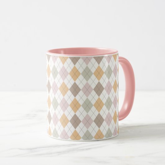 Pastel Argyle Pattern Mok (Voorkant rechts)