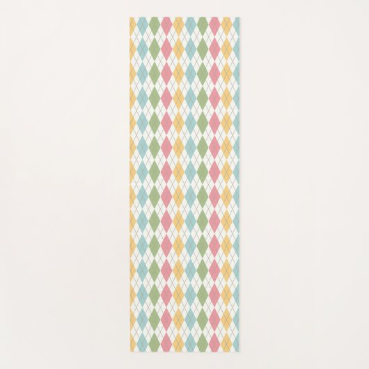 Pastel Argyle Pattern Yogamat (Voorkant)
