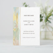 Pastel Art Deco Bewaar de Datum Kaart (Staand voorkant)