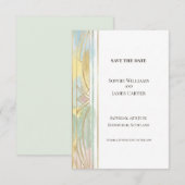 Pastel Art Deco Bewaar de Datum Kaart (Voorkant / Achterkant)