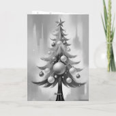 Pastel Art Deco Kerst Luxe Fancy Ornamenten Feestdagen Kaart (Achterkant)