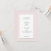 Pastel Art Deco Roze bruiloft Informatiekaart Kaart (Voorkant / Achterkant in situ)