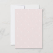 Pastel Art Deco Roze bruiloft Informatiekaart Kaart (Achterkant)