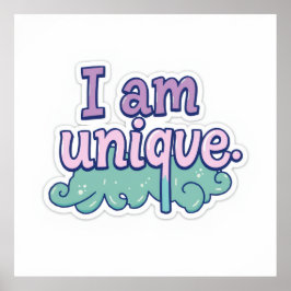 Pastel Art Empowering "Ik ben uniek" Poster