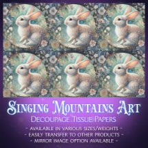 Pastel Art Nouveau Bloemen Konijn Decoupage