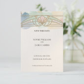 Pastel Art Nouveau Save The Date (Staand voorkant)