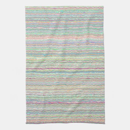 Pastel Art Stripes Custom Kitchen Towel Theedoek (Verticaal)