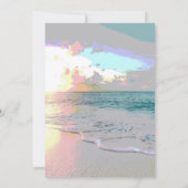 *~* Pastel Artsy Sunrise Beach Nautical Wedding Kaart (Achterkant)