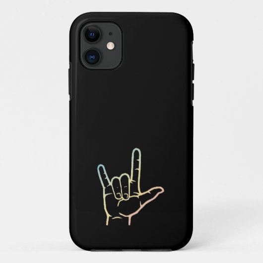 Pastel ASL I Love You Custom Hoesje (Achterkant)