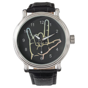 Pastel ASL I Love You Watch Horloge