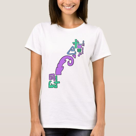 Pastel Asymmetrisch Geometrisch Grafisch T-shirt (Voorkant)