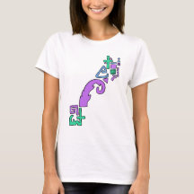 Pastel Asymmetrische Geometrische Grafische T-shir