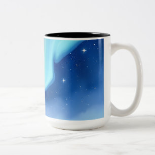 Pastel Aurora Borealis Waterverf Art Tweekleurige Koffiemok