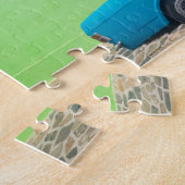 Pastel, auto en gebouw legpuzzel (Zijkant)