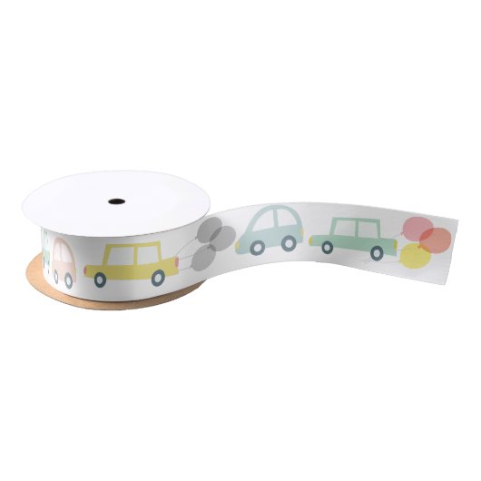 Pastel Autoparaade Ballon Satijnen Lint (Spoel)