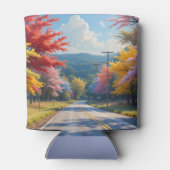 Pastel Autumn Country Road Watercolor Blikjeskoeler (Achterkant)