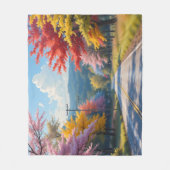 Pastel Autumn Country Road Watercolor Fleece Deken (Voorkant)