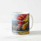 Pastel Autumn Country Road Watercolor Koffiemok (Voorkant rechts)