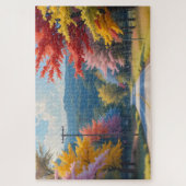Pastel Autumn Country Road Watercolor Legpuzzel (Verticaal)