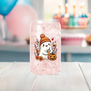 Pastel Autumn Kawaii Ghost Herfst Pumpkin Spice Blikvorm Glas