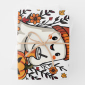 Pastel Autumn Kawaii Ghost Herfst Pumpkin Spice Inpakpapier Vel (In situ)