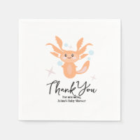 Pastel Axolotl Oceaan Schepsel Baby Shower   