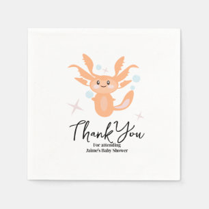 Pastel Axolotl Oceaan Schepsel Baby Shower    Servet