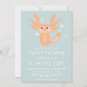 Pastel Axolotl Oceaan Wezen Verjaardagsfeestje Kaart (Voorkant)