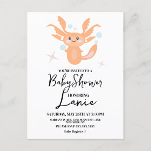 Pastel Axolotl Ocean Created Baby shower Briefkaart