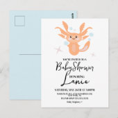 Pastel Axolotl Ocean Created Baby shower Briefkaart (Voorkant / Achterkant)