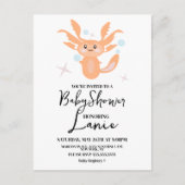 Pastel Axolotl Ocean Created Baby shower Briefkaart (Voorkant)