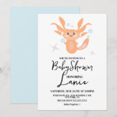 Pastel Axolotl Ocean Created Baby shower Kaart (Voorkant / Achterkant)