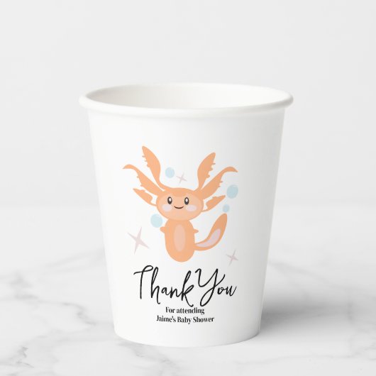 Pastel Axolotl Ocean Created Baby shower Papieren Bekers (Voorkant)