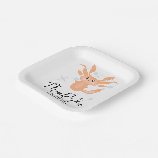 Pastel Axolotl Ocean Created Baby shower Papieren Bordje (Gebogen)